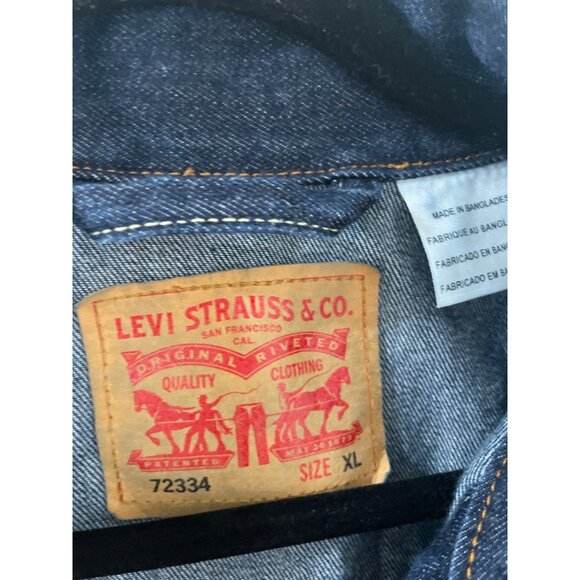 Levis Strauss Casual Button Front Blue Denim Jacket Mens XL front Pockets - Picture 2 of 7
